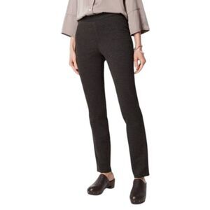 J JILL Charcoal Grey Ponte Slim Leg Ankle Trousers Pants Elastic Waist Sz S